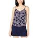 Maison Jules Womens Floral Button Down Tank Top