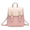 Mojoyce Mini PU Leather Women Shoulder Bags Flap Backpack Lady School Bags (Pink)