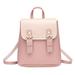 Mojoyce Mini PU Leather Women Shoulder Bags Flap Backpack Lady School Bags (Pink)
