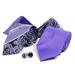 Menâ€™s Striped Paisley Matching Ties, Handkerchiefs, and Cufflinks Set