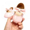 Baby Girl Sweet Bowknot Soft Sole Toddler Shoes Anti-Slip Casual Princess Walking Shoes Pink M Size