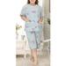 Junior Short Sleeve Easy Round Neck Soft Material Two Piece Sleeping Dress