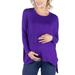 24seven Comfort Apparel Oversized Long Sleeve Maternity Dolman Top, M011219, Made in USA