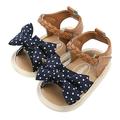 Manfiter Infant Baby Girls Sandals Girls Canvas Bow-knot with Elastic Back Strap Flats Slippers Princess Dress First Walker Moccasins Shoes