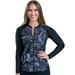 Aqua Design Womens Full Zip Long Sleeve Rash Guard: Front Zipper Swim Shirt: Black Water/Black size 6X-Large