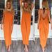 Boho Women Dress Plunge Backless Round Neck Sleeveless Long Maxi Gown Casual Beach Holiday Sundress