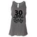 Womenâ€™s "30 And Ready To Get Dirtyâ€� Bella Ladies Tank Top - Funny Workout Shirt Large, Charcoal Gray