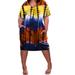 New Women's Casual V Neck Midi Dress Short Sleeve Summer T Shirt Dress with Pockets Print Dress Tie Dye Dress Stripe Print Dress Loose Fit Dress