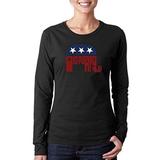 Women's Long Sleeve T-shirt - Republican - Grand Old Party - Black - Medium