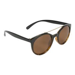 Inner Vision Classic Oversized Polarized Sunglasses, Revo Lens, Scratch Resistant, 100% UV Protection With Case - Black to Demi Frame, Brown Lens