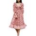 Women Fashion Strawberry Sequin Dress Summer Short or Long Sleeve V-neck Slim Fit A-line Dress