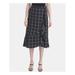 CALVIN KLEIN Womens Black Check Midi Tulip Skirt Size 16