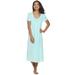 Women's Miss Elaine Essentials Pajamas: Long Tricot Nightgown Seafoam