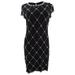 Betsy & Adam Women's Embellished Sheath Dress (8, Black/Silver)