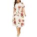 UKAP Women's Casual Maxi Dresses Short Sleeve Floral Printed Bohemian Sundress Sexy Plus Size Dress