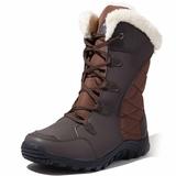 DailyShoes Women's Snow Boot Winter Warm Ankle Short Quilt Lace Up Waterproof Boots Toe Flat Slip On Comfort Round Mid Calf Hiking Outdoor High Eskimo