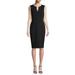 CALVIN KLEIN Womens Black Sleeveless V Neck Below The Knee Sheath Wear To Work Dress Size 8