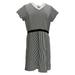 Isaac Mizrahi Live! Dress Sz M Striped Short Sleeve Fit & Flare Black A289615