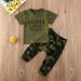 Toddler Boy Clothes 2020 Newborn Toddler Infant Kids Baby Boy Clothes Letter T-shirt Tops+Camouflage Pants 2pcs Outfits Set