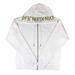 Calvin Klein Jeans Women's Metallic Logo Printed on The Hood Zipper Jacket (Brilliant White, Large)