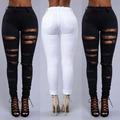 Woman Denim High Waist Skinny Jeans Distressed Jeggings Trousers Stretch Ripped Hole denim pants