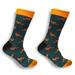 BambooMN Men's Cotton Novelty Socks - Fox - S/M - 2 Pairs