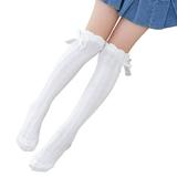 Baby Princess Socks Knee High Socks with Bows for Girls Sweet Cute Long Tube Socks Baby Kids leg Warmer White