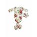 Newborn Baby Girl Sleepwear Nightgown Floral Sleeping Gown Headband Sleeping Bags Coming Home Outfits 0-6Months