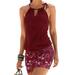 Women Halter Neck Mini Dress Summer Beach Floral Casual Party Short Sundress