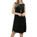 Women & Plus Sleeveless Round Neck Knee Length Tunic Swing Dress (BLACK, 2XL)