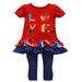 Bonnie Jean Red Scalloped Hem School Supply Pant Outfit Little Girls
