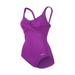 Dolfin Aquashape Women's Drape Front 1-Piece SwimSuit in Purple, Size 8