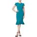 Betsey Johnson Womens Scuba Crepe Ruffle Hem Sheath Dress