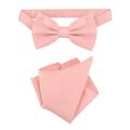 Vesuvio Napoli BowTie Solid Dusty Pink Color Mens Bow Tie & Handkerchief