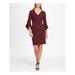 DKNY Womens Purple Zippered Bell Sleeve V Neck Above The Knee Sheath Cocktail Dress Size 10