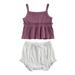 ZIYIXIN Newborn Baby Girls 2-piece Outfit Set Solid Color Tank Top Shorts Set for Kids Girls