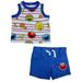 Sesame Street Infant Boys White Elmo Muscle T-Shirt & Shorts Outfit Set