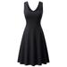 Haute Edition Women's Sleeveless Scoop Neck A-Line Skater Jersey Dress with Plus