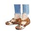 Avamo Womens Summer Sandals Beach Gladiator Sandals Bohemia Flip-Flop Ankle Strap Comfortable Round Toe Outdoor Wedge Shoes