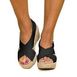 MANTAR Womens Summer Shoes Wedge Platform Sandals Espadrille Slingback Ankle Buckle Peep Toe Shoes