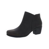 Unstructured by Clarks Womens Un Lindel Leather Stacked Heel Ankle Boots
