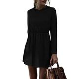 Sexy Dance Casual Hoodies Hooded Sweatshirt Pullover Top For Women Long Sleeve Tunic Mini Dress Ladies V-neck Long-Sleeve Top Dress Plain Color T-shirt Above-the-Knee Dress