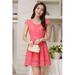 Juniors Short Sleeves Pretty Party Short Lace Dress