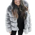 Tuscom Women Faux Mink Winter Hooded Faux Fur Jacket Thick Jacket