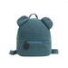 Woshilaocai Women Girls Cute Bear Ear Fleece Solid Color Small Backpack Daypack