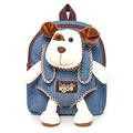 Kids Backpack w Stuffed Animal Dog Plush Toy Cute Toddler Backpack for Boys Denim Backpack for Kids - Toys for Kids Ages 3 4 5 6 Toys for 3 Year Old Boys Puppy Backpacks - 4 Year Old Girl Backpac