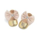 Baby Girl Princess Dress Shoes, Soft Sole Bowknot Mary Jane Flats Non-Slip Infant Prewalkers with Star Sequins