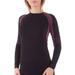 Bellissima Women's Athletic Compression Long Sleeve Shirt Moisture Wicking Top (Black/Pink, M/L)