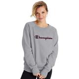 Champion Womens Powerblend Fleece Boyfriend Crew, XXL, Oxford Grey, XXL, Oxford