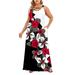 SpringTTC Women's Plus Size Boho Long Maxi Dress Sleeveless Floral Party Holiday Dress